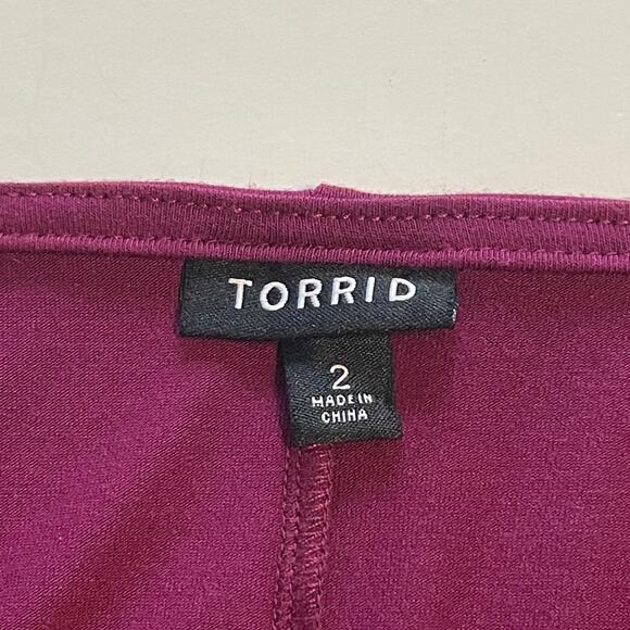 Torrid Berry Romance Lattice Tee Womens Size 2X Relaxed Soft Knit Pullover Top - Picture 7 of 11